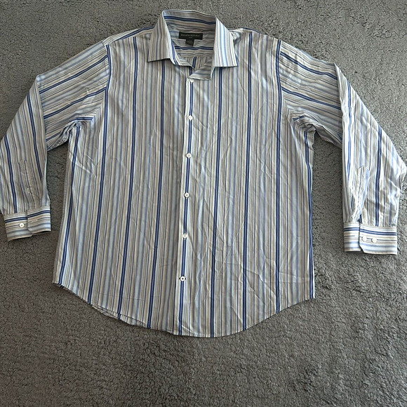 Banana Republic Other - Banana Republic Mens Size XL Long Sleeve Button Down Stripe Blue White Preppy